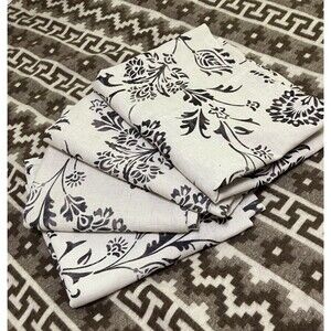 Lot Of 4 Linden Street Curtain Panels Beige Floral 50" x 95"